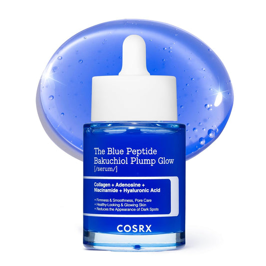 HOTCOSRX The Blue Copper Peptide Bakuchiol Serum, Korean Peptide Plumping Serum for Face, GHK-Cu Copper Peptides with Bakuchiol, Glow & Plump, Anti-aging & Skin Firming Care, Korean Skin Care, 1.69 Fl Oz