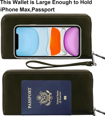 HOTLavemi Small Compact Women Wallet RFID Blocking Genuine Leather Bifold Purse with ID Windows