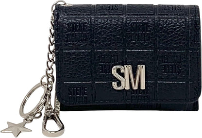 HOTSteve Madden Women’s Bklara Card Case with Keyring and Clip (Black) (Black)