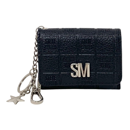 HOTSteve Madden Women’s Bklara Card Case with Keyring and Clip (Black) (Black)