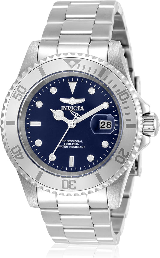 HOTInvicta 40mm Men's Pro Diver Blue Dial Silver Tone Stainless Steel Watch 34023