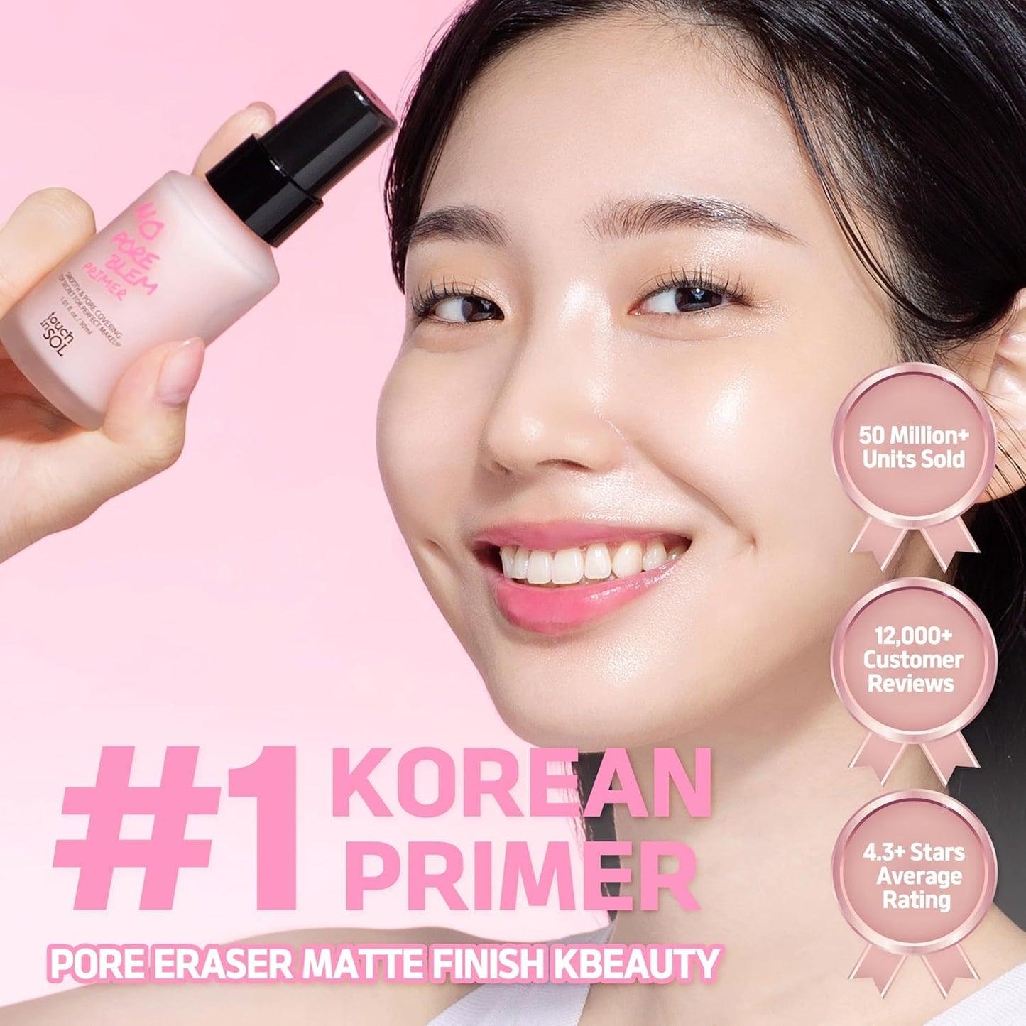 HOTTOUCH IN SOL No Poreblem Primer – Pore Primer for Korean Makeup, Mattifying Primer for Oily Skin, Pore Eraser for Large Pores, Blurring Finish from K Beauty (1.01 fl.oz/30ml)