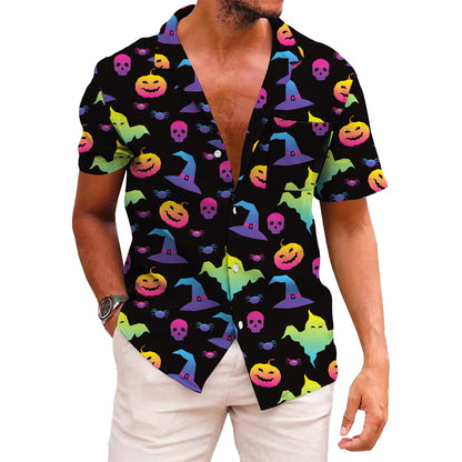 HOTKYKU Funky Hawaiian Shirt for Men Palm Beach Shirts Tropical Vacation Clothes