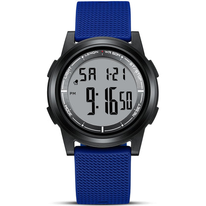 HOTHANPOSH Mens Digital Watch Ultra Thin Minimalist Sports Waterproof Outdoor LED Screen Large Face Wrist Watches for Men with Back Light Alarm Date Stopwatch