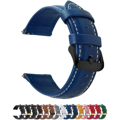 HOTFullmosa Watch Band, Quick Release Leather Watch Strap Compatible with Samsung Galaxy Garmin for Men Women, Replacement Bands Width 12mm 14mm 16mm 18mm 19mm 20mm 21mm 22mm 24mm | Quick Release Replacement Bands with Stainless Steel Metal Clasp, Genuine