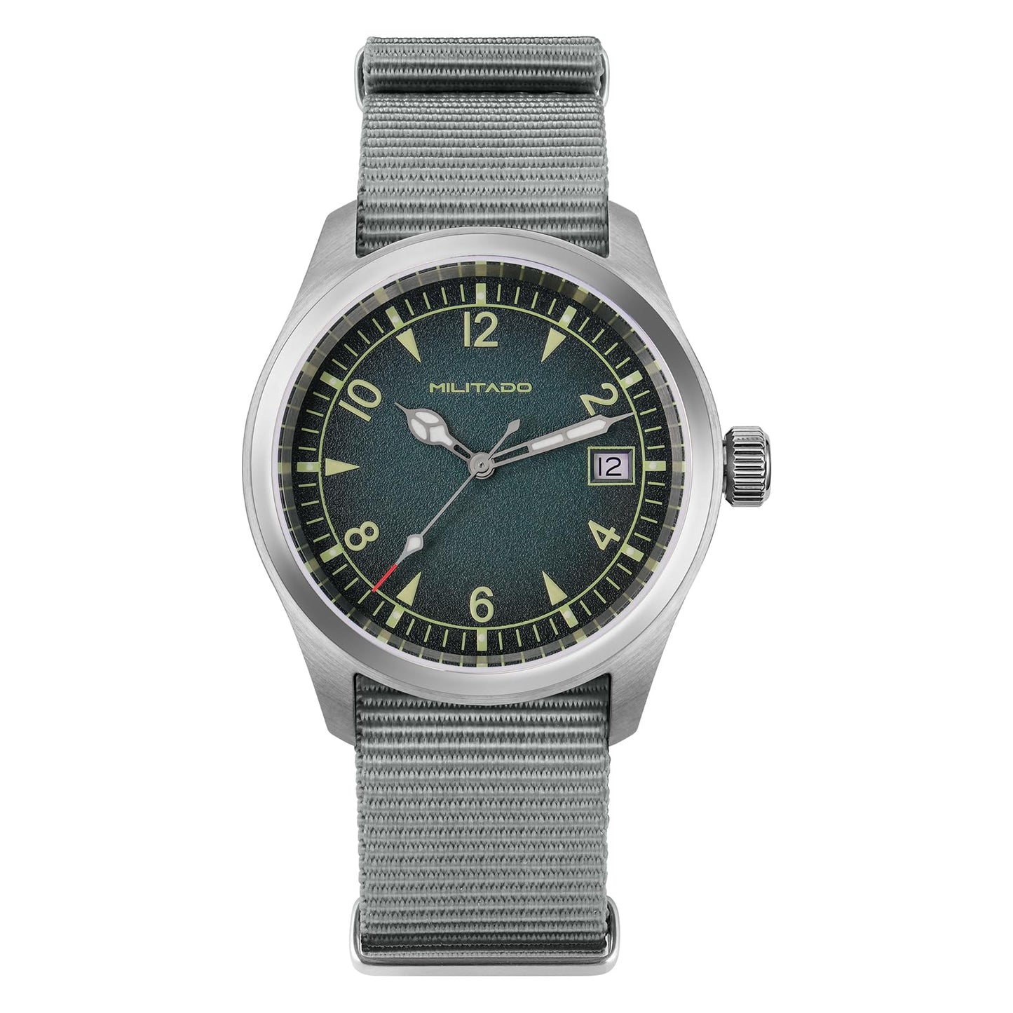HOTTACTICAL FROG Militado ML08 Field Watch Japanese Sweep VH31 / 515 Movt with Calendar, Men's Military Watch Sapphire Crystal 10 ATM Waterproof Analog Watches for Men