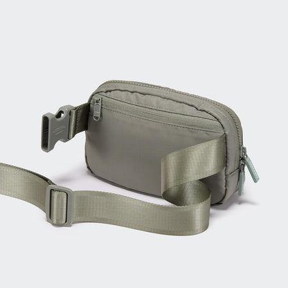 HOTPander Two Way Zipper Fanny Pack Nylon Everywhere Belt Bag for Women, Water Repellent Waist Packs, Crossbody Bags with Adjustable Strap (Grey Sage).