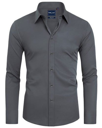 HOTAlimens & Gentle Slim Fit Dress Shirts for Men Long Sleeve Stretch Stain Proof Wrinkle Free Button Down Shirts Formal Shirts