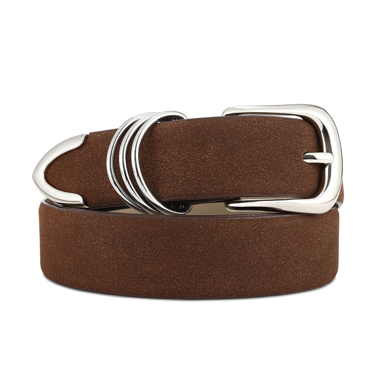 HOTRISANTRY Women's Leather Belts with Gold Buckle Fashion Leather Waist Belt Elegant Ladies Belts for Jeans Gifts for Women