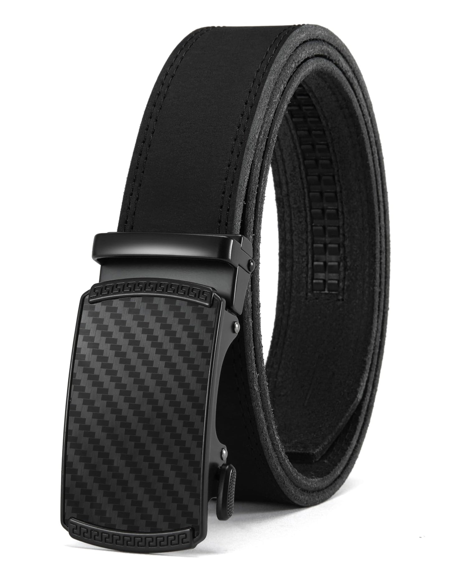 HOTCHAOREN Mens Belt Leather Ratchet Belt - Customizable Fit, Effortless Style (35mm)