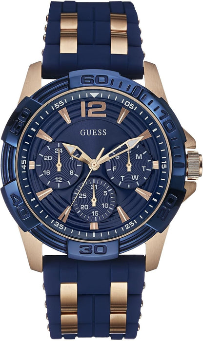 HOTGuess Iconic Blue Stainless Steel Stain Resistant Silicone Watch