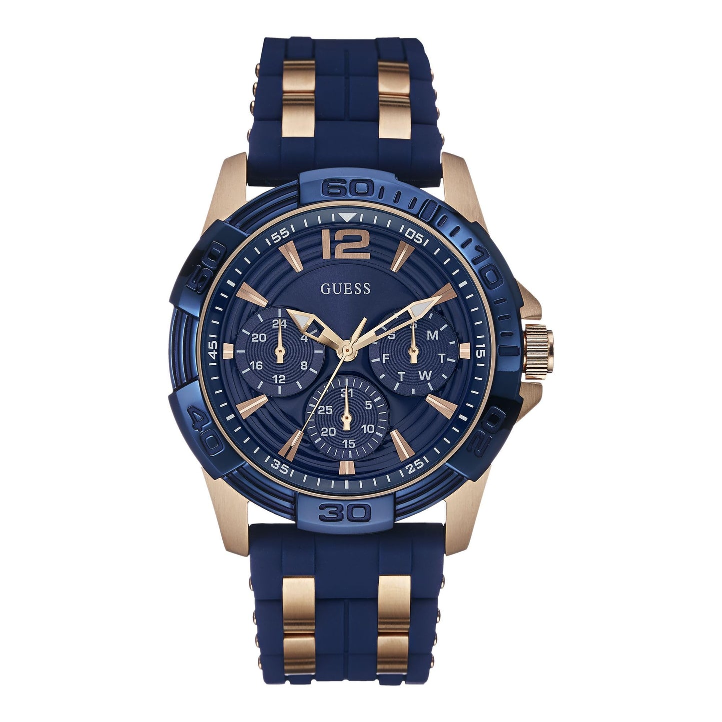 HOTGuess Iconic Blue Stainless Steel Stain Resistant Silicone Watch