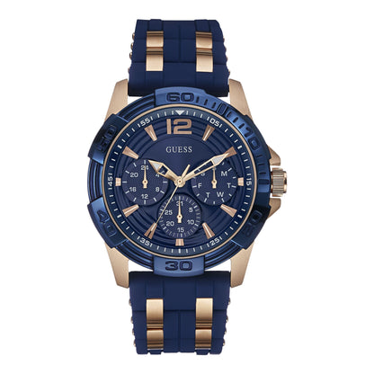 HOTGuess Iconic Blue Stainless Steel Stain Resistant Silicone Watch