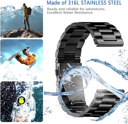 HOTNelumbo Quick Release Metal Chain Watch Bands,22MM Solid Stainless Steel Business Bracelet Strap for Samsung Gear S3/Galaxy Watch 46mm(2019)/Galaxy Watch 3 45mm