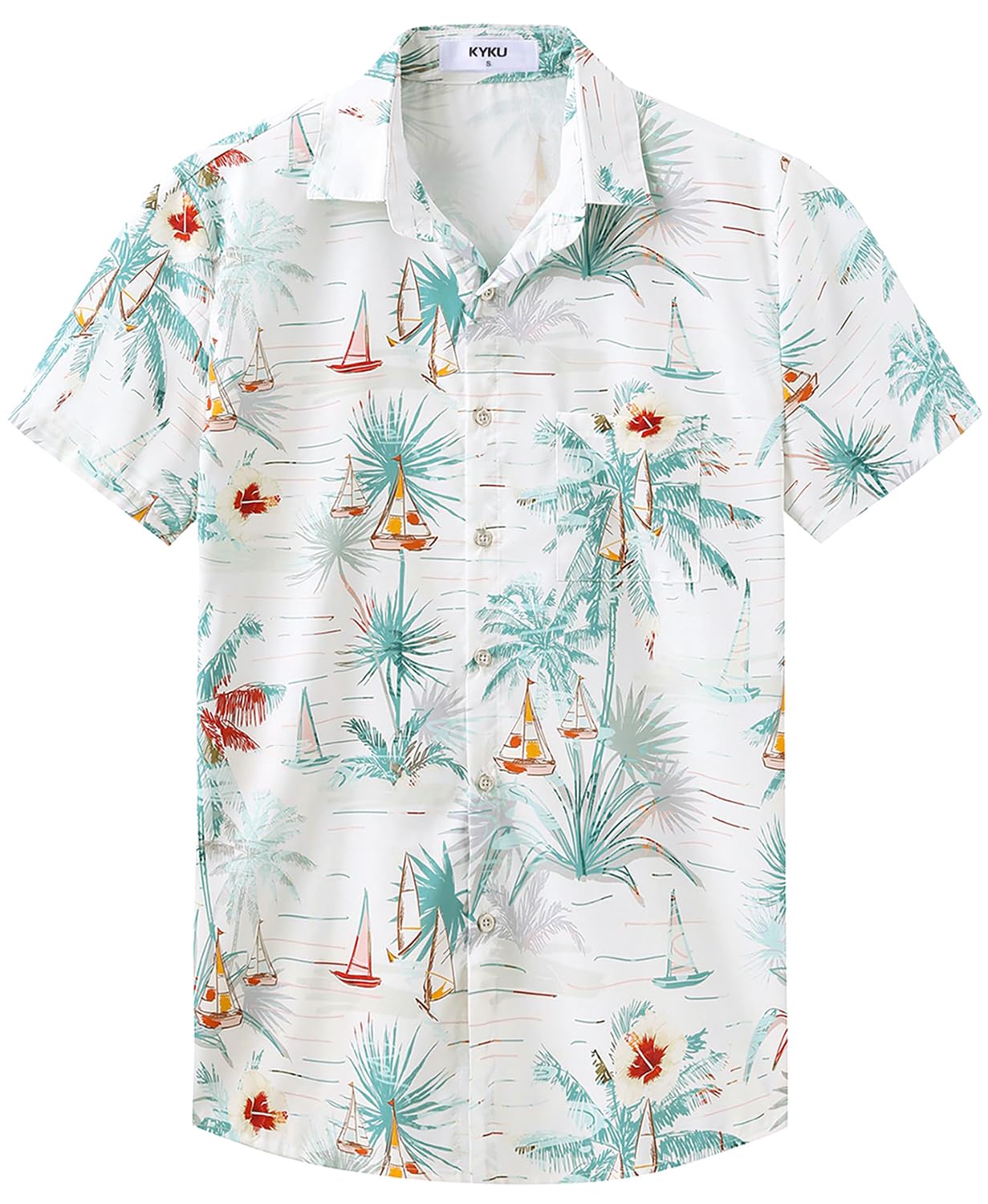 HOTKYKU Hawaiian Shirt for Men: Beach Vacation Summer Short Sleeve Button Down Mens Shirts Casual Stylish