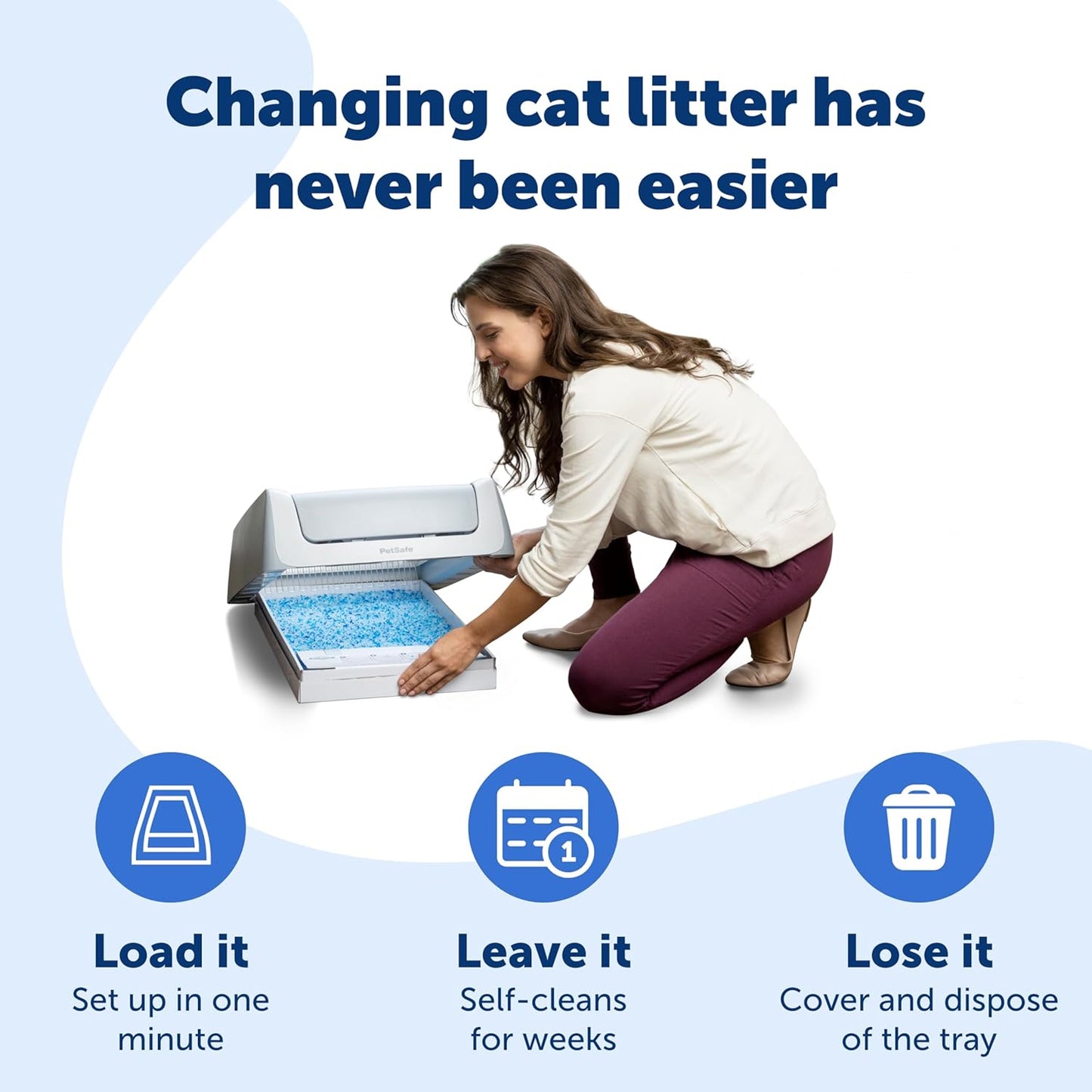 HOTPetSafe ScoopFree Self-Cleaning Cat Litter Box Tray Refills with Premium Blue Non-Clumping Crystals, 3-Pack