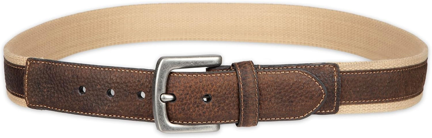 HOTColumbia Men's Leather Casual Belt Tan & Brown Classic Style for Everyday Wear