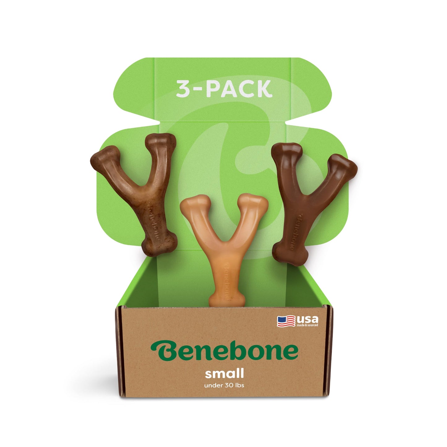 HOTBenebone Wishbone Durable Dog Chew Toy for Aggressive Chewers, Real Bacon, Made in USA, Medium