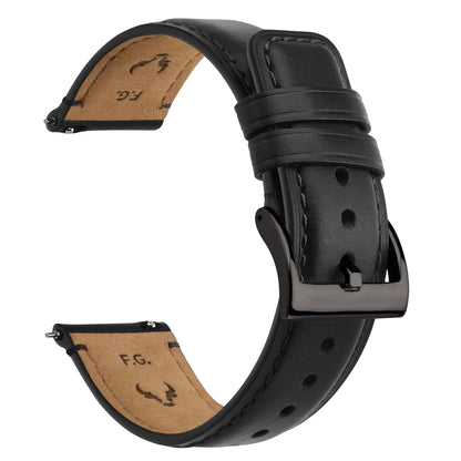 HOTFullmosa Leather Watch Bands for Men, 18mm 19mm 20mm 21mm 22mm 24mm 26mm Quick Release Watch Bands Strap - Burnished Band Vintage Wristband with Stainless Steel Metal Clasp