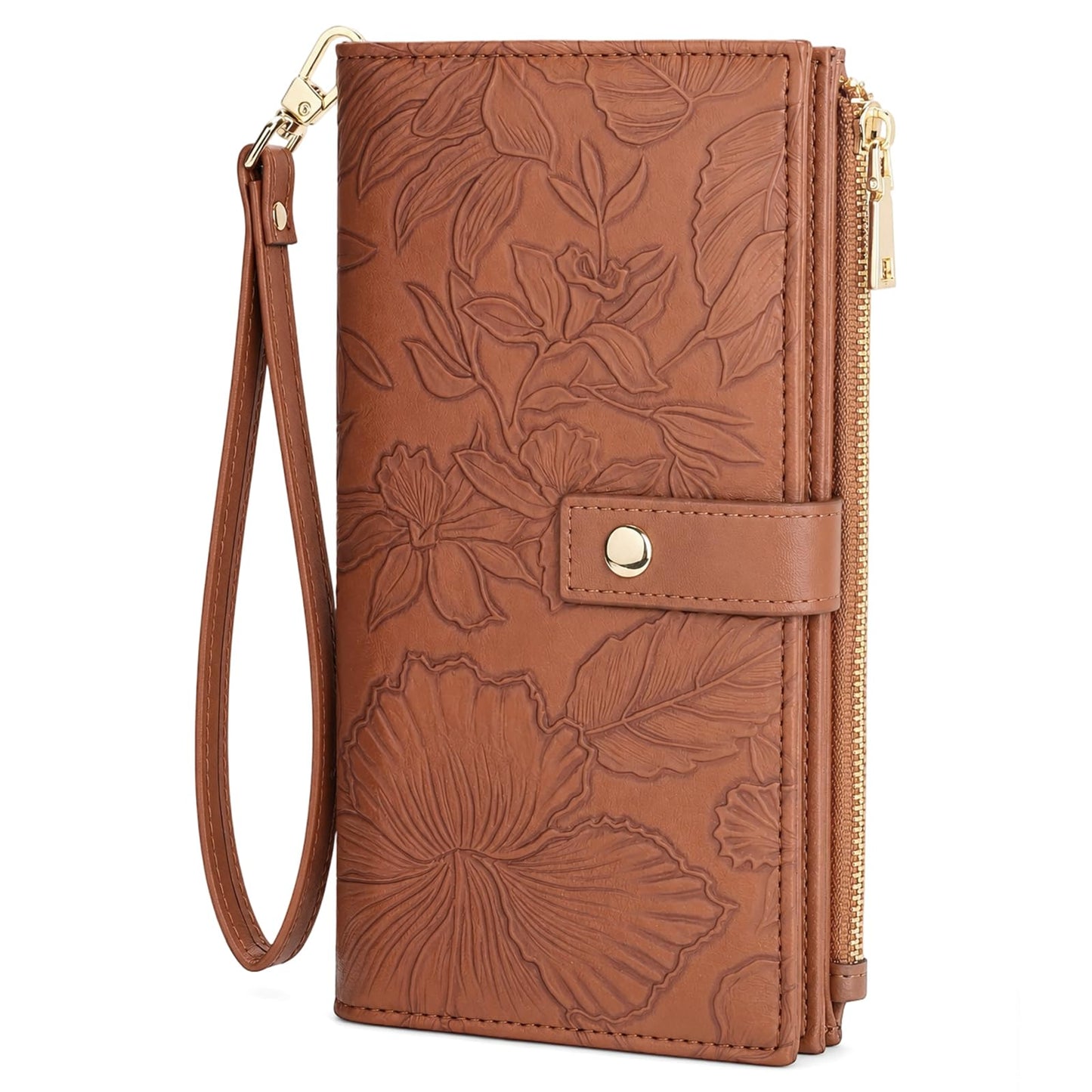 HOTFALAN MULE Wallets for Women RFID Blocking Vegan Leather wristlet wallet | Trifold Clutch Large Capacity Credit Card Holder Travel Purse Wristlet Wallets Ladies Purse with 2 ID Windows