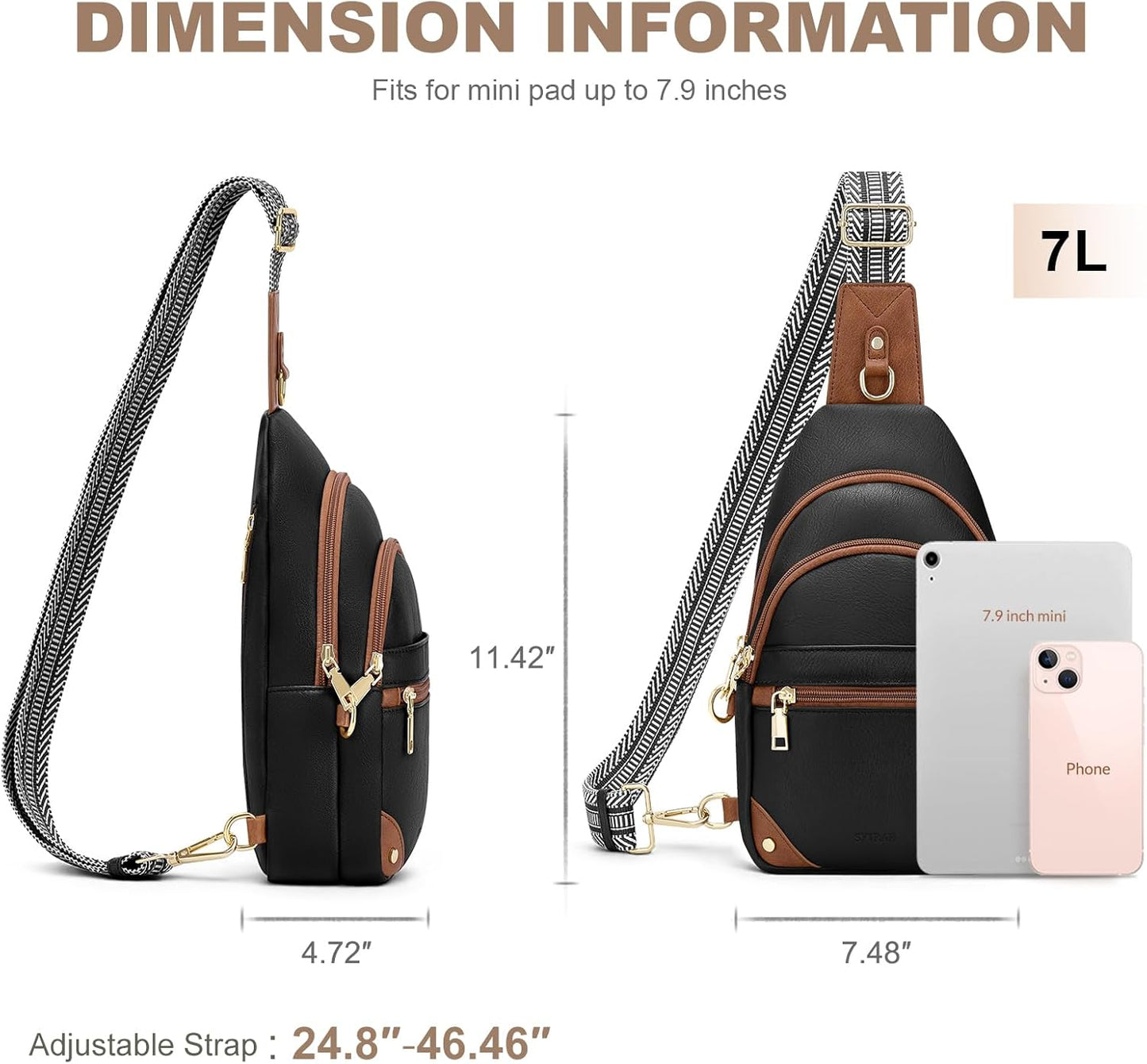 HOTSYTRAH Anti Theft Crossbody Bags for Women, RFID Sling Bag Travel Purse, RFID Cross Body Purses Chest Bag for Travel