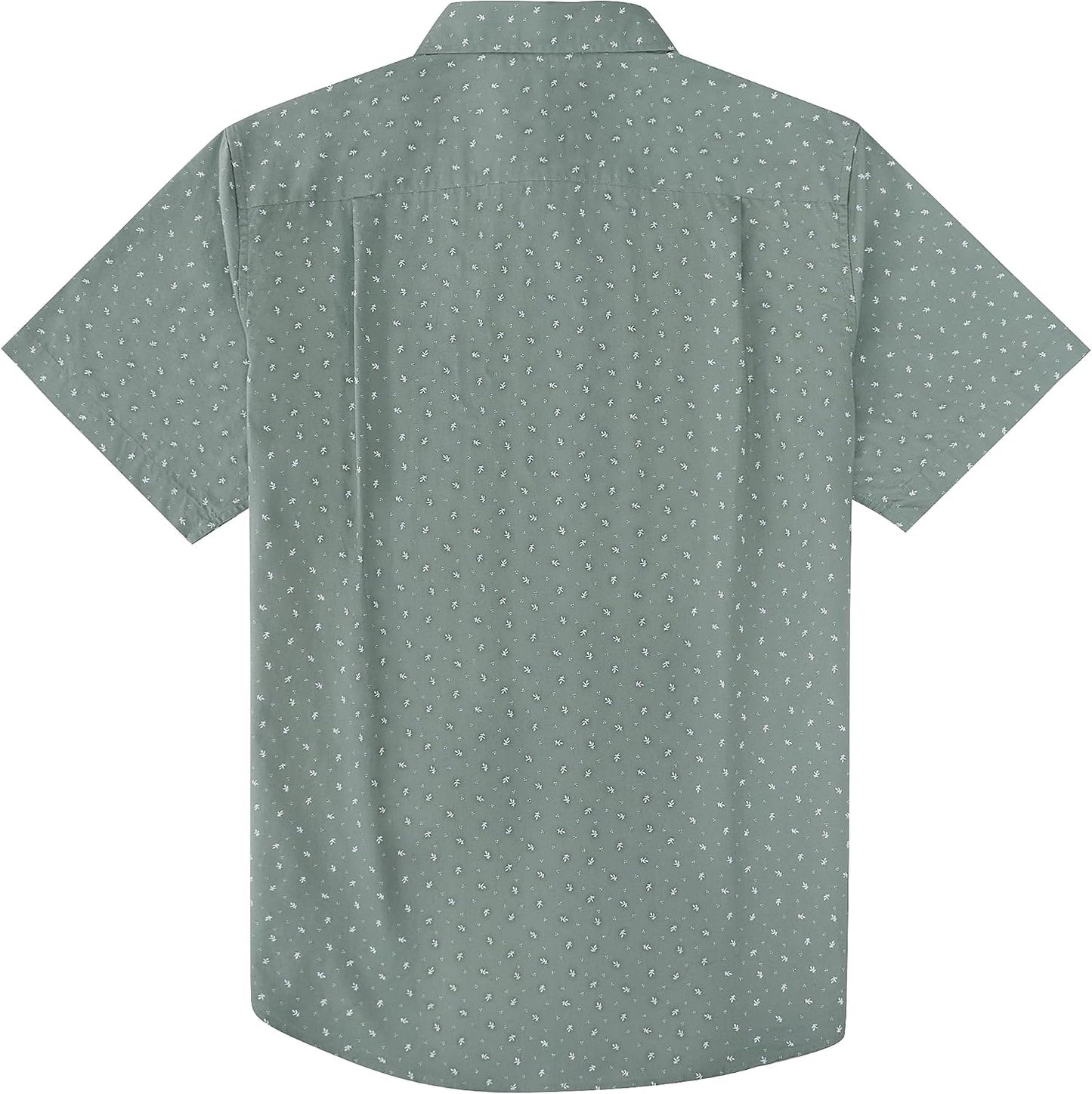 HOTDubinik® Mens Short Sleeve Button Down Shirts 100% Cotton Plaid Men's Casual Button-Down Shirts with Pocket