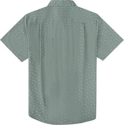 HOTDubinik® Mens Short Sleeve Button Down Shirts 100% Cotton Plaid Men's Casual Button-Down Shirts with Pocket