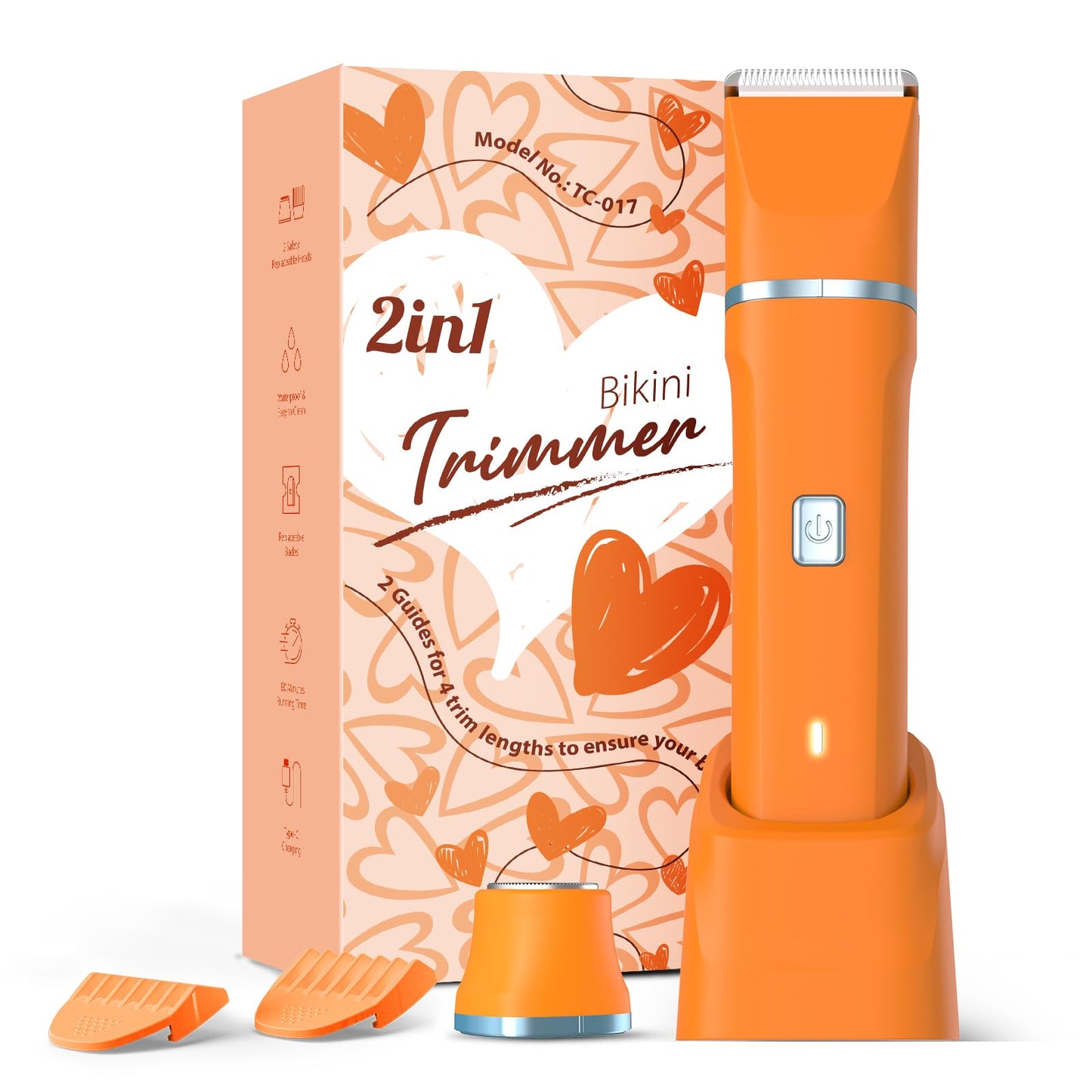 HOTRisina Bikini Trimmer for Women - Painless Electric Razors for Silk Skin,Cordless Body Shaver with Ceramic Blade, Replaceable Lady Razor, IPX7 Waterproof & Easy Cleaning, Birthday Gifts for Women