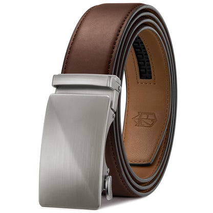 HOTZitahli Belt Men,Leather Ratchet Belt for Men Dress Casual Every Day with Adjustable Buckle,Trim to Fit For Gift