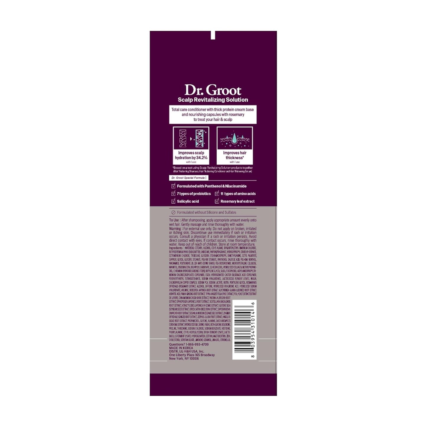HOTDr. Groot Hair Thickening Conditioner For Hair loss, Thinning Hair, Korean Hair Care, Biotin Scalp Treatment, Clinically Tested, Thicker Hair, Reduces Oil