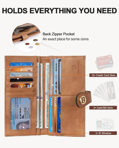 HOTBOSTANTEN Small Sling Bag for Women ＆ Leather Wallet Women RFID Blocking Credit Card Holder