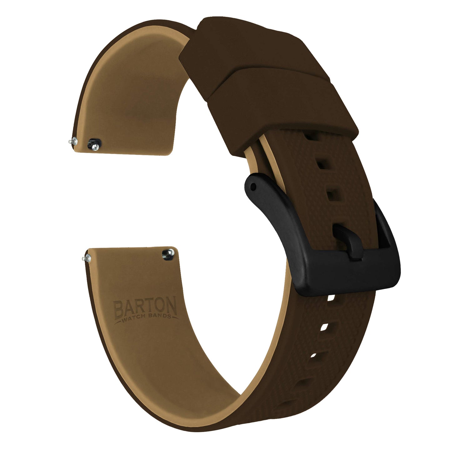 HOTBARTON Elite Silicone Watch Bands - Quick Release - Choose Strap Color & Buckle Color (Stainless Steel, Black PVD or Gunmetal Grey) - 18mm, 20mm, 22mm & 24mm Watch Straps