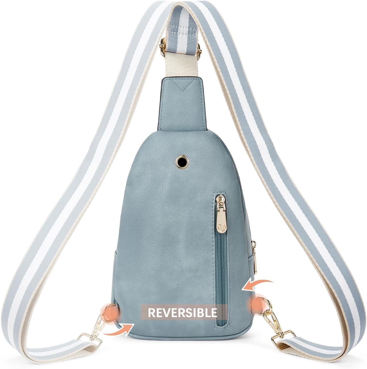 HOTBOSTANTEN Sling Bag for Women Leather Crossbody Bags Fanny Pack Chest Bag for Travel