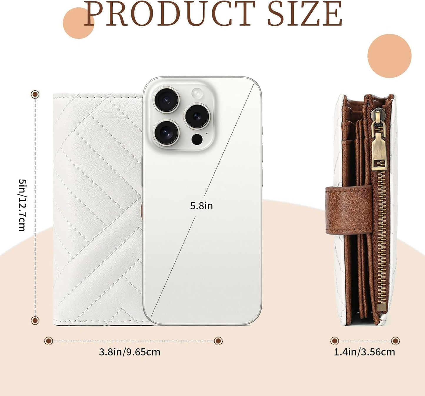 HOTGAEKEAO Small Wallets for Women Vegan Leather RFID Blocking Bifold Zipper Pocket Wallet Card Case Purse with ID Window