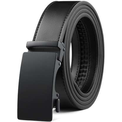 HOTFounders & C Men's Ratchet Belt 1 3/8",Leather Dress Belt Adjustable with Click Sliding Buckle Trim to Exact Fit