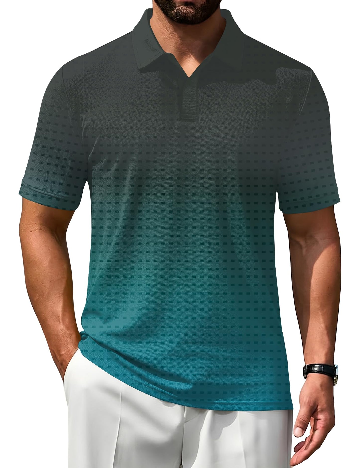 HOTPoriff Mens Polo Shirts Short Sleeve Golf Shirt Dry Fit Athletic T-Shirt Moisture Wicking Top (S-3XL)