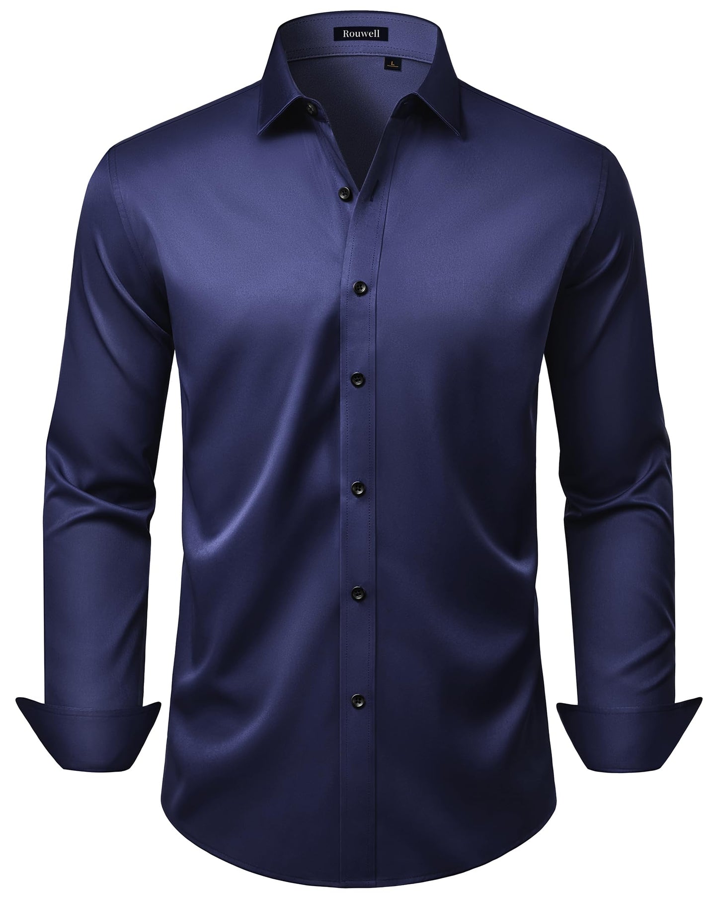 HOTMens Wrinkle Free Dress Shirts Regular Fit Business Button Down Shirt Formal Long Sleeve Wedding Stretch Shirts