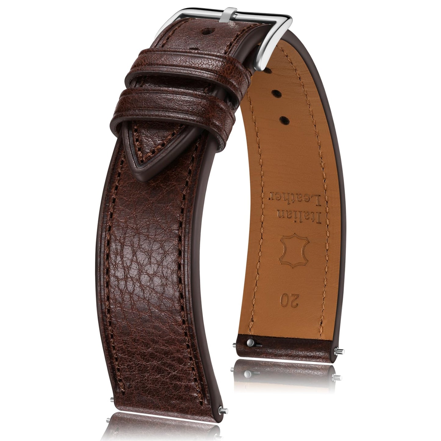 HOTGetalia Italian leather Watch Band Tuscany Natural Vegetable-Tanned Full Grain Genuine Leather,18mm 19mm 20mm 21mm 22mm Quick Release Replacement Watch Straps for Men and Women Thin and Soft
