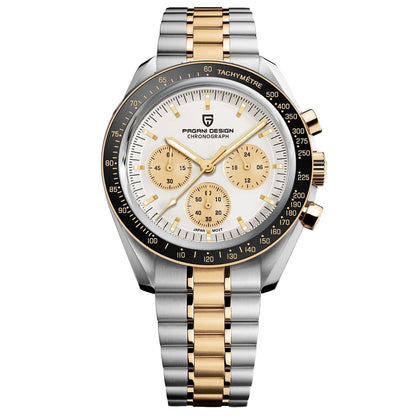 HOTHaiQin Pagani Design 1701 V6 Moon Wristwatch Homage Men's Quartz Chronograph Watches VK63 Movement Stianless Steel Construction 100M Waterproof Fashion Sport Watch