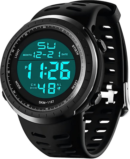 HOTLYMFHCH Men's Digital Watch, Sports Waterproof Military Watches for Men LED Casual Stopwatch Alarm Tactical Army Watch