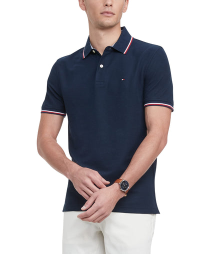 HOTTommy Hilfiger Men's Short Sleeve Moisture Wicking Stretch Polo Shirt With Quick Dry + Uv Protection