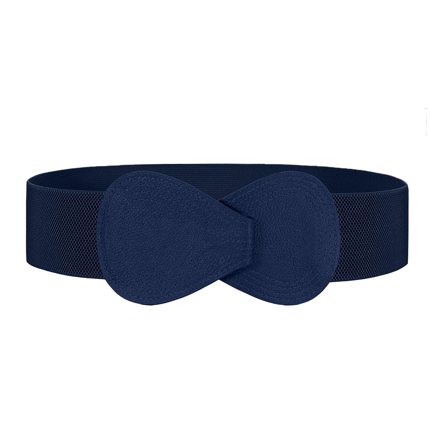 HOTWHIPPY Women Wide Elastic Belt Ladies Stretch Dress Belt Fashion Waistband with 8-shaped Interlock Leather Buckle
