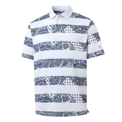 HOTGolf Shirts for Men Dry Fit Short Sleeve Print Performance Moisture Wicking Polo Shirt