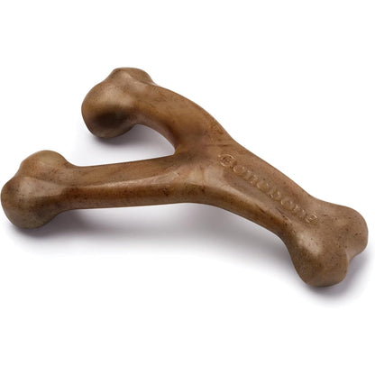 HOTBenebone Wishbone Durable Dog Chew Toy for Aggressive Chewers, Real Bacon, Made in USA, Medium