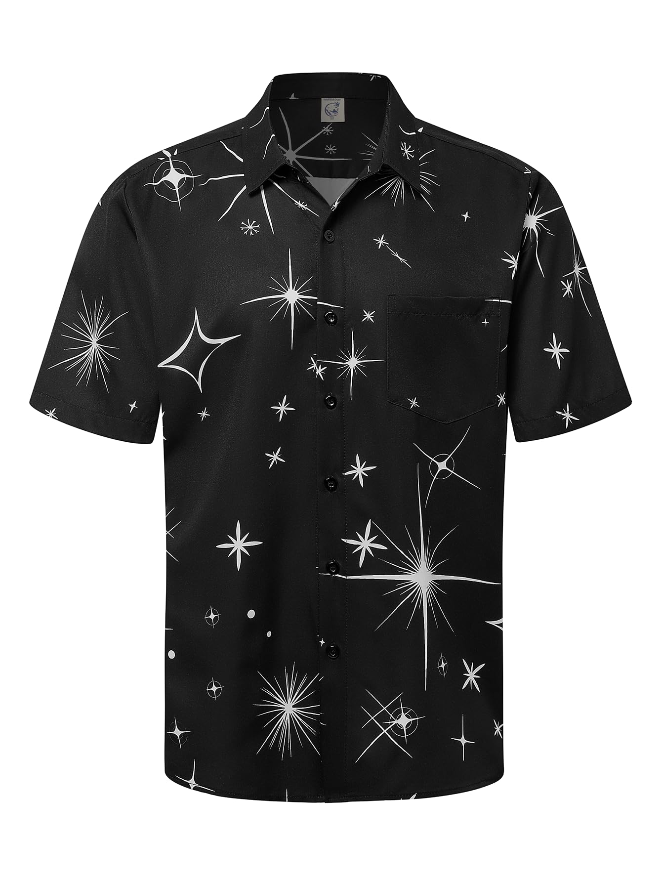 HOTHardaddy Men's Hawaiian Shirt Short Sleeves Printed Button Down Summer Beach Casual Shirts