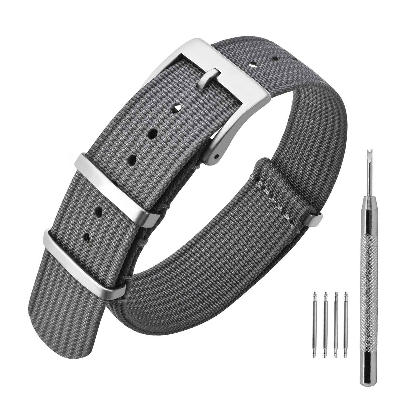 HOTANNEFIT Nylon Watch Band 16mm 18mm 20mm 22mm, One-Piece Waterproof Military Watch Straps with Heavy Buckle