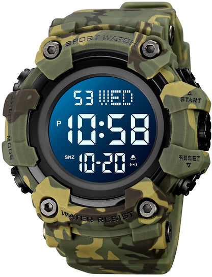 HOTGosasa Men Sports Military Watches Digital Airplane Shaped LED Light Waterproof Watches