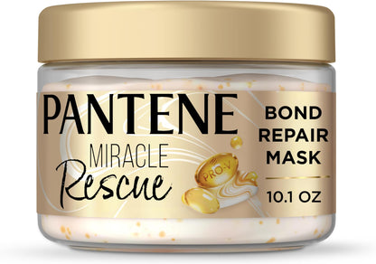 HOTPantene Miracle Rescue Hair Mask, Intensive Bond Repair with Melting Pro-V Pearls, Melts Away Damage, Builds Bonds, Strengthens Against Damage, Deep Conditioning for Dry Damaged Hair, 10.1 fl oz