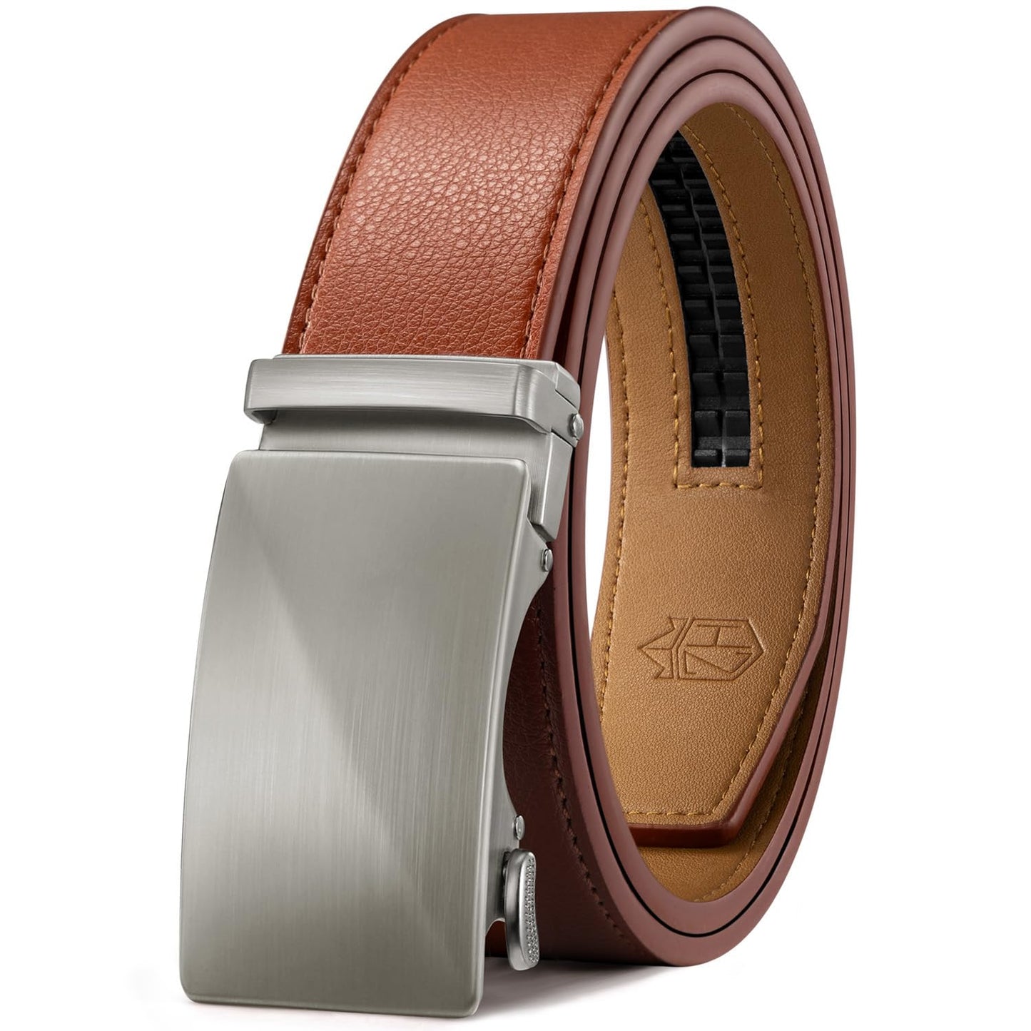 HOTZitahli Belt Men,Leather Ratchet Belt for Men Dress Casual Every Day with Adjustable Buckle,Trim to Fit For Gift
