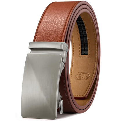 HOTZitahli Belt Men,Leather Ratchet Belt for Men Dress Casual Every Day with Adjustable Buckle,Trim to Fit For Gift